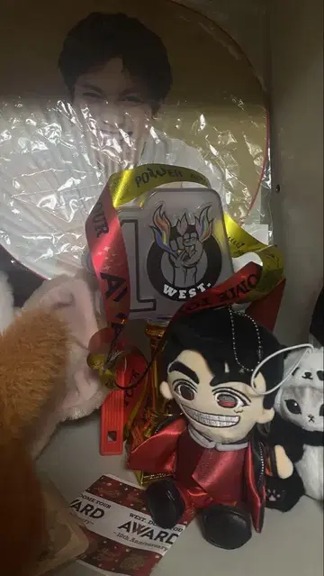 WEST 봉제 인형 마스코트 부채 응원봉 세트