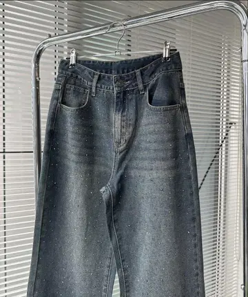 큐빅 빈티지 세미 와이드 데님