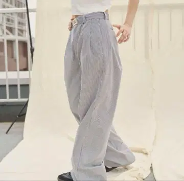common gull products. 스트라이프 와이드 팬츠
