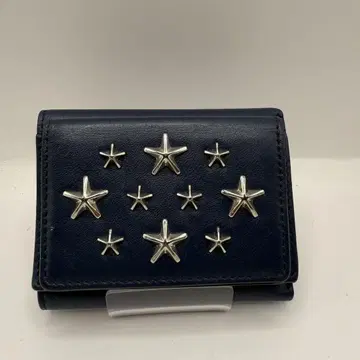 JIMMY CHOO 지미추 제이든 3단 폴더형 지갑 네이비