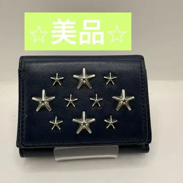 JIMMY CHOO 지미추 제이든 3단 폴더형 지갑 네이비