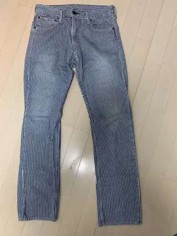 스트라이프 스트레이트 데님