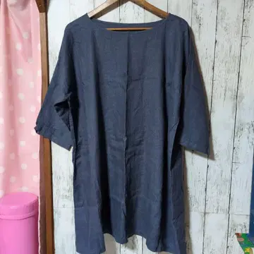 네스트로브 nest Robe 5부 소매 튜닉 린넨 100% 프리 사이즈