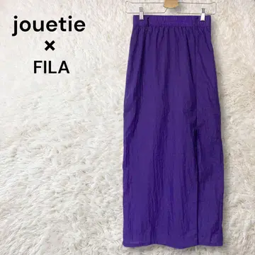 jouetie FILA 콜라보 롱 나일론 스커트 왼쪽 앞 롱 슬릿 F