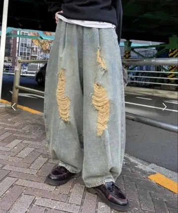 CIAOPANIC 데미지 가공 와이드 데님