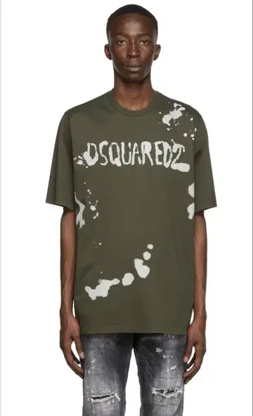DSQUARED2 디스퀘어드 블리치 로고 t셔츠
