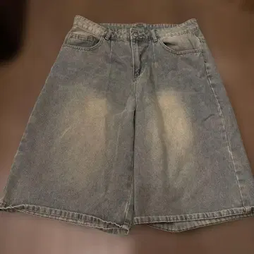 denim blue damage short pants