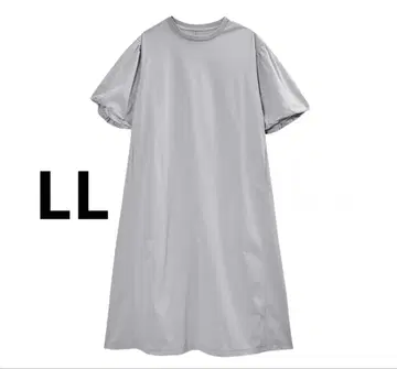 워크맨 드라이 사이드 포켓 벌룬 슬리브 원피스 LL 실버 그레이