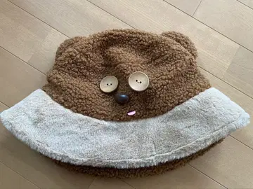 팀 귀도리 모자 브라운 베이지 겨울용 버킷햇