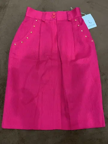 [미사용] CANVAS 캔버스 스커트 핑크 런던 찡 장식 골드 S