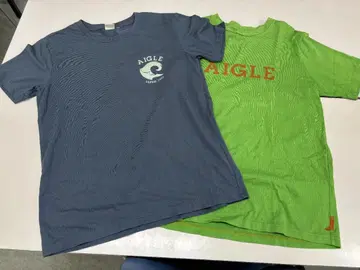 AIGLE 티셔츠 파랑 그린 2매 세트