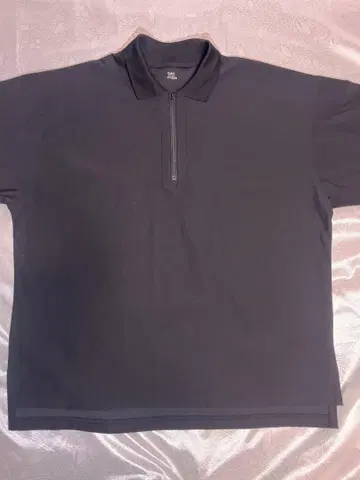 컨디션 최상 무인양품 MUJ I Labo 집업 피케 셔츠 블랙 XL