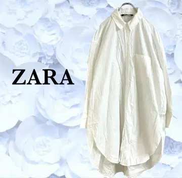자라 [ ZARA ] 셔츠 [ F ] 화이트/흰색 오버 사이즈 코튼 무지
