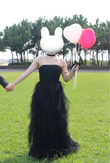 블랙 드레스 촬영 전