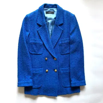 컬러 트위드 알아바일 더블 테일러드 자켓 금장 버튼 블레이저