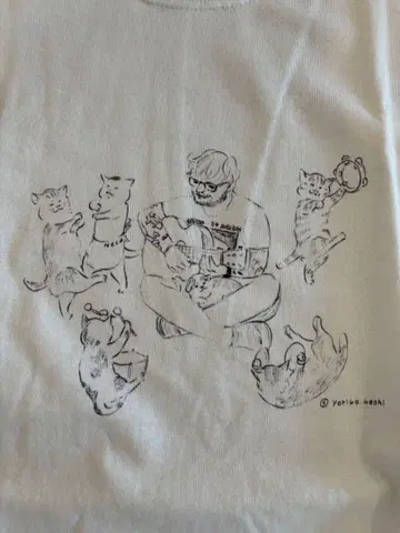 [새상품] [레어템] 에드 시런 호시요리코 고양이무라 씨 T셔츠