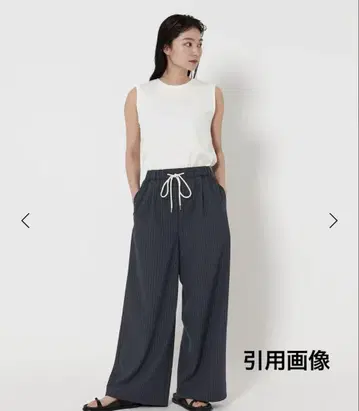 MARW UNITEDARROWS 핀스트라이프 드로우 스트링 팬츠 네이비