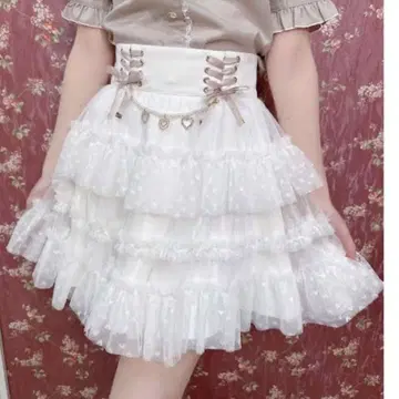 레이스업 샤샤 스커트 ROJITA 로지타 화이트