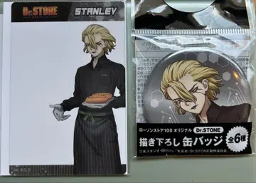 로손 스토어 100 Dr. STONE 캔뱃지 클리어 카드 스탠리 2매
