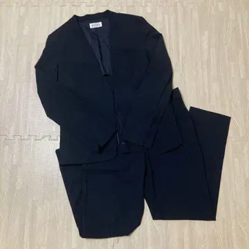 PLST 노카라 자켓 수트 셋업 네이비 스트레치 M 사이즈