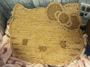 초레어! 키티 페이스 콘 소재 현관 매트 자택 보관품 미사용 당시 물품