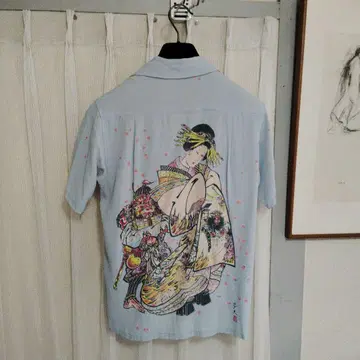 네고 불가 KEONIOF HAWAII 알로하 셔츠 스카이블루 오이란