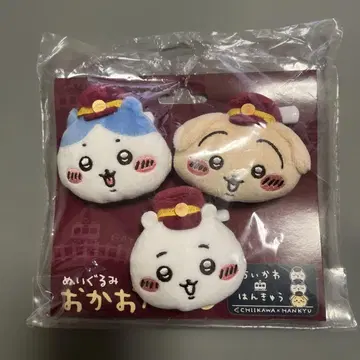 치이카와 한큐 전차 봉제 인형 얼굴 배지 3세트