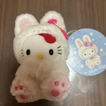 초레어 새상품 헬로키티 봉제 인형 토끼 모자 홋카이도 한정