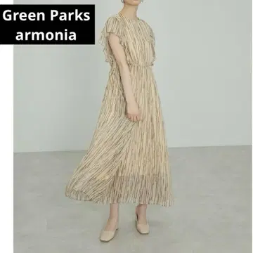 Green Parks armonia a. 어깨 프릴 프린트 원피스