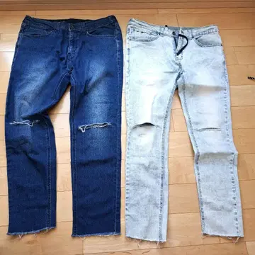 빌라봉 데미지 가공 데님 팬츠 2세트 L