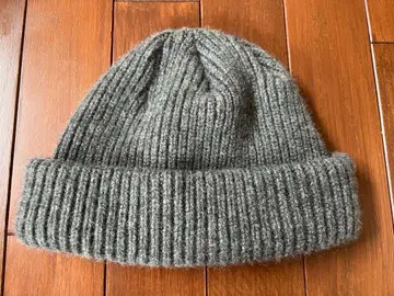 CA4LA WTURN 캐시미어 100% 그레이 리브 니트 모자