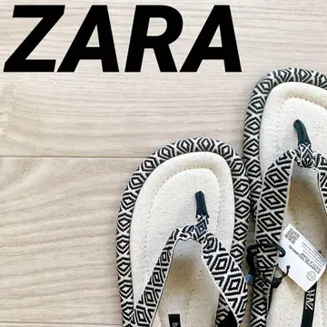 ZARA 자라 플랫 샌들 베이지 40 26cm