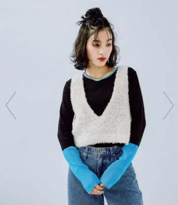 [ LEPSIM ] 7 게이지 페이퍼 얀 베스트 프리 사이즈