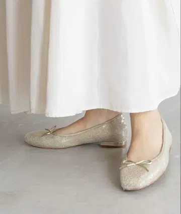 RANDA 스퀘어토 발레 슈즈 스팽글 25.0cm L 사이즈