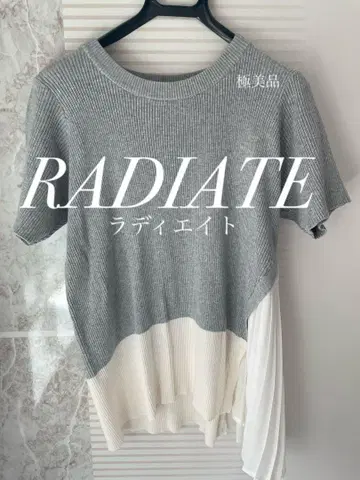 [새상품급] RADIATE 라디에이트 사이드 플리츠 반팔 리브 니트 상의