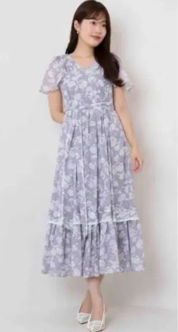 herlipto Camellia Voile Belted Dress