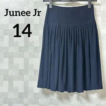 익명 배송 Junee Jr [14] 네이비 플리츠 스커트 무릎 기장