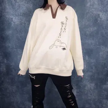 NieR 카라 부착 UNISEX PULLOVER [일하기 싫어]