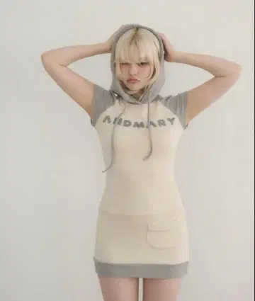 andmarry Mary logo mini dress gray