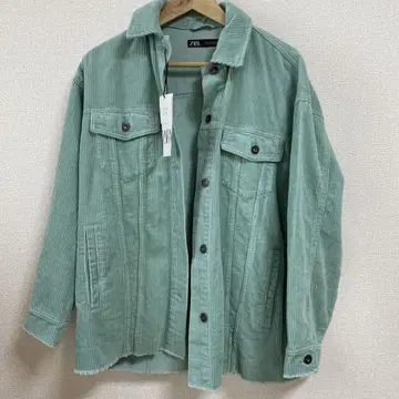 ZARA 코듀로이 자켓 민트 그린 S 사이즈