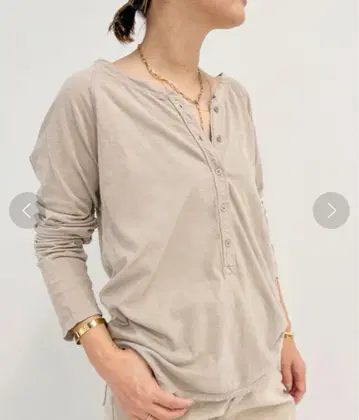 24aw Deuxieme Classe HENLEY 티셔츠 베이지