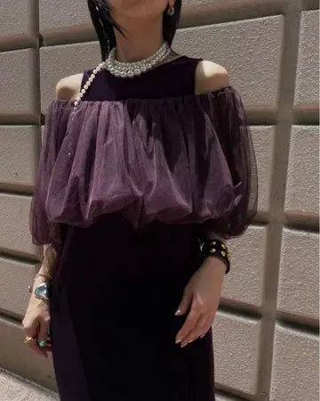 AMERI UND MANY WAY BALLOON VEIL DRESS