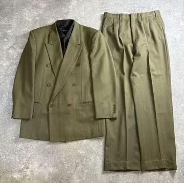 빈티지 더블 수트 카키
