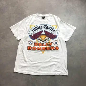 GQ3199 White Castle : 80년대 USA 제작 티셔츠 XL