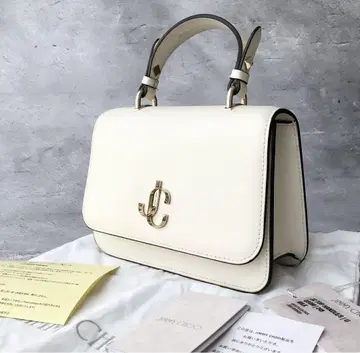 새상품급 JIMMY CHOO 핸드백 화이트 JC 탑 핸들