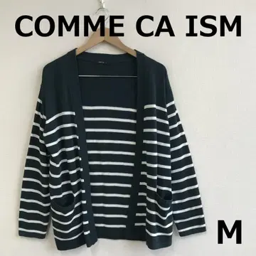 A0820B04 [ COMME CA ISM ] 면 혼방 보더 가디건