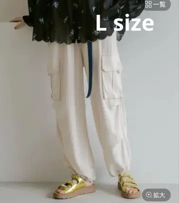 이번 시즌 린넨 혼방 트로트 카고 팬츠 아이보리 L size 니코앤드