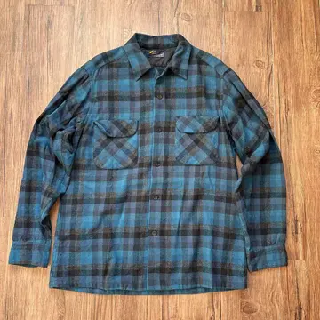 PENDLETON 50년대 쉐도우 체크 오픈 카라 셔츠 최상급 컬러