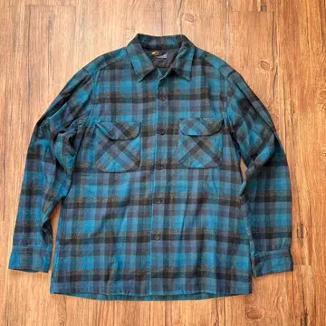 PENDLETON 50년대 쉐도우 체크 오픈 카라 셔츠 최상급 컬러