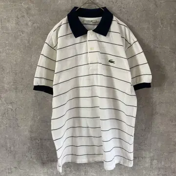 CHEMISE LACOSTE 피케 셔츠 L 상당 가는 보더 프랑스 기획